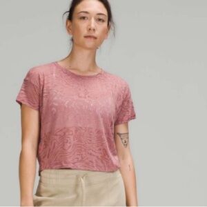 lululemon athletica Pink Short Sleeve Cropped Tee